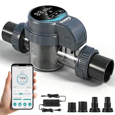 Dwwce Salt Water Pool Chlorinator System for 16000 Gallon Inground, Smart Salt Chlorine Generator with WiFi & APP Control, Salt Cell for Above Ground Pool, USA Titanium Cell, IPX5