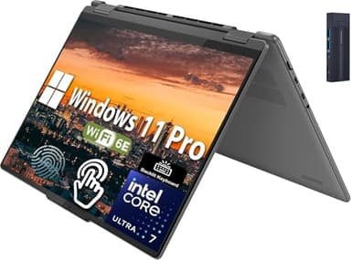 Lenovo Yoga 7i 2-in-1 16" IPS 2K Touchscreen Laptop, Intel 12-Core Ultra 7 155U, 16GB RAM 1TB SSD, Wi-Fi 6E, Bluetooth, Backlit Keyboard, Fingerprint Reader, Webcam, Windows 11 Pro, Storm Grey