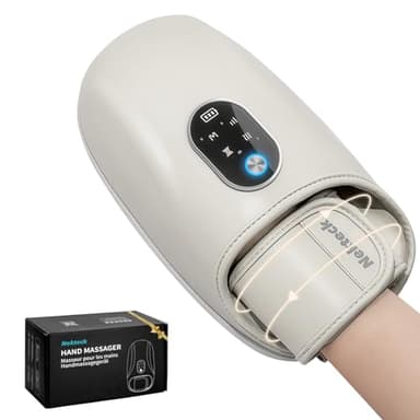 Nekteck Hand Massager with Heat and Compression, Hand Massager for Arthritis and Carpal Tunnel, Hand and Wrist Massager for Pain Relief, Rechargeable and Cordless, Gifts for Women Men