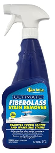 STAR BRITE Ultimate Fiberglass Stain Remover - Easy-to-Use Marine Grade Solution to Eliminate Tough Rust, Leaf & Waterline Stains for Boats and More - Maximum Cleaning Power Gel Spray - 16 OZ (098916)