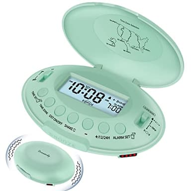 DreamSky Vibrating Alarm Clock for Heavy Sleepers - Bed Shaker Alarm Clock Under Pillow for Adults Teens Kids & Hearing Impaired, Rechargeable Battery Operated for Bedroom, Travel, Auto DST, Backlight