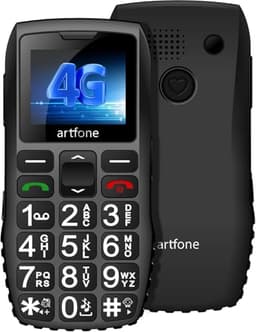 artfone C1+4G LTE Big Buttons Cell Phone for Seniors丨Unlocked Phones with SOS Button丨Talking Clock丨Bluetooth丨Charging Station丨Dumb Phone丨Loud Speaker丨Speed Dial丨Large Font丨1800mAh丨T-Mobile - Black
