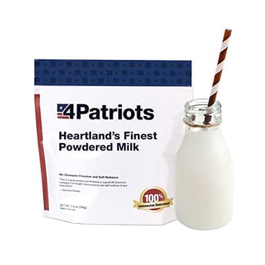 4Patriots Heartland's Finest Powdered Milk: Survival Milk With Long-Lasting Shelf Life, 8 Servings