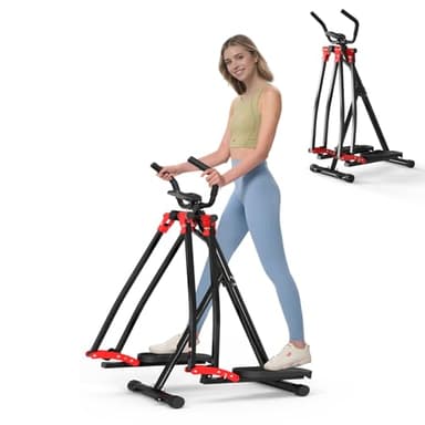 HOTWAVE Space Walker Exercise Machine - Air Walker Elliptical Trainer for Home Use, with Foldable Design for an Aerobic Stepper and Cross Trainer Glider Exercise Machine for Men and Women (Black)