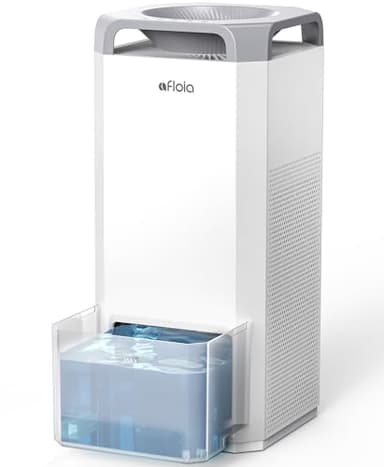 Afloia Humidifier for Bedroom Large Room - Mist Free Evaporative 2 in 1 Humidifier and Air Purifier in One Combo for Home with Top Fill 5L Tank/Humidity&Air Quality Sensor/2-24H Timer