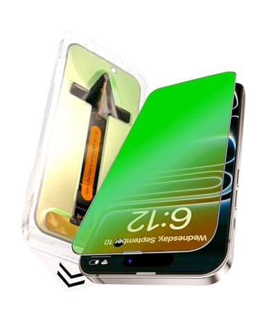 jehezkel For iPhone 17 Air Privacy Screen Protector [Auto Dust Install] 6.5 inch Tempered Glass Full Coverage Anti-Blue Light Anti Spy No-Bubble Gradient Green Easy Installation[HD Clarity]