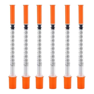 1ml Syringes with 30G 1/2" (13mm) Needle, Individual Wrapped, 30PACK (1CC 30G 1/2"-30PACK)