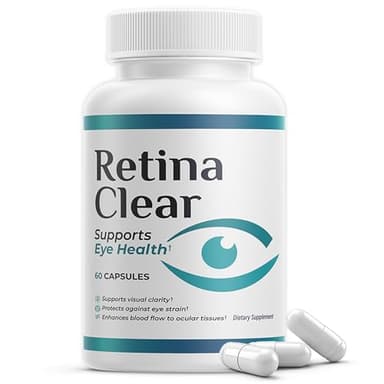 Retina Clear Vision Support Supplement – Eye Health Formula with Lutein, Zeaxanthin, Quercetin, Vitamin A, Zinc, & Bilberry – Supports Visual Clarity, Focus & Eye Fatigue Relief – 60 Capsules (1)