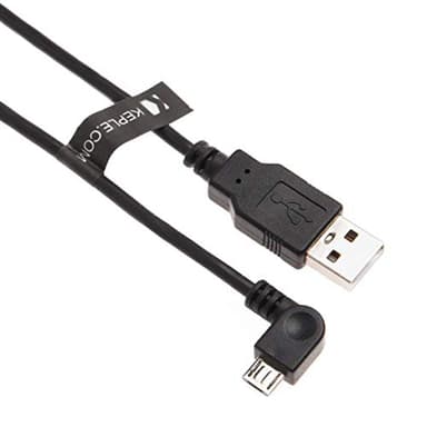 Keple Tomtom Right Angle Micro USB Cable in Car Cord Charging Lead for Go 40, 42, 50, 60, 400, 500, 510, 520, 530, 5000, 5100/60, 600, 610, 620 Sat Nav GPS Navigation System | Tom Tom 90 Degree (3ft)