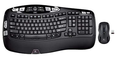 Logitech MK550 Wireless Wave K350 Keyboard and Mouse Combo Includes Keyboard and Mouse, Long Battery Life, Ergonomic Wave Design with Wireless Mouse (with Mouse)