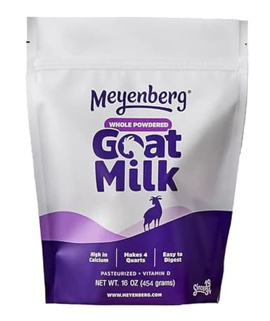 Meyenberg Whole Powdered Goat Milk, 16oz pouch, Amazon Exclusive, Kosher, Gluten Free, 1pk