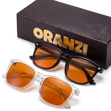 ORANZI 98.6% Blue Light Blocking Glasses for Computer & Gaming - Anti Harmful Blue Ray for Better Sleep, Amber Lenses Anti Fatigue & Eye Strain