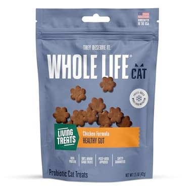 Whole Life Cat Living Treats for Cats – Human Grade Probiotics for Gut Health & Sensitive Stomachs, Natural Digestive Support, Healthy Snacks - Chicken & Yogurt, 1.5 Oz (Pack of 1)