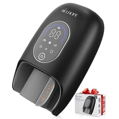 Hand Massager with 9 Modes and 4 Heating for Hot and Cold Therapy Wrist Massager for Arthritis and Carpal Tunnel Relief, Hand Massager with Heat and Compression, Mother's Day Gift, Black