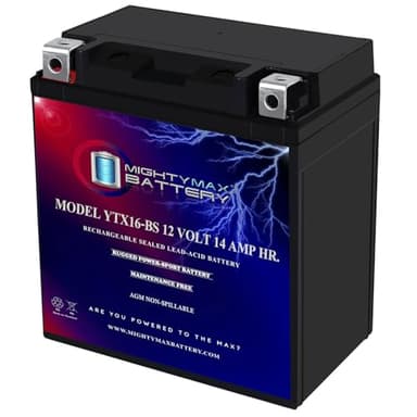 Mighty Max Battery YTX16-BS -12 Volt 14 AH, 230 CCA, Rechargeable Maintenance Free SLA AGM Motorcycle Battery