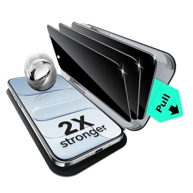 ESR 3 Pack for iPhone Air Privacy Screen Protector, Military Grade Shatterproof, 9H Hardness, Anti-spy Tempered Glass for iPhone 17 Air with UltraFit Tray