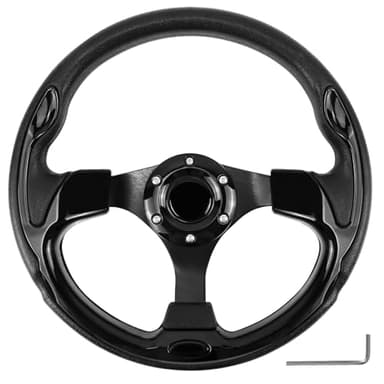 QYMOPAY Golf Cart Steering Wheel, Skid Steering Wheel, Universal Golf Cart for Club Car EZGO RXV and TXT, Yamaha, Precedent Tempo, DS