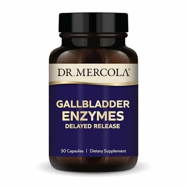 Dr. Mercola Gallbladder Enzymes - Gallbladder & Digestive Health Support - Includes Pancreatic Protease, Amylase & Lipase - Non-GMO, Gluten-Free & Soy-Free - 30 Delayed Release Capsules (30 Servings)