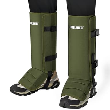 CAMULAND Snake Gaiters for Men & Women, Durable Waterproof Snake Guards for Lower Leg Protection, Adjustable Snake Bite Proof Gaiters for Hunting, Hiking, and Farm Work Army Green Color