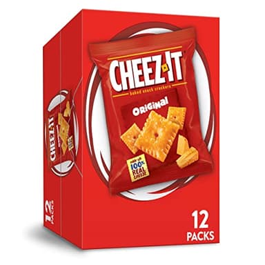 Cheez-It Baked Snack Cheese Crackers, Original, Single Serve, 1 oz Bags (12 Count)