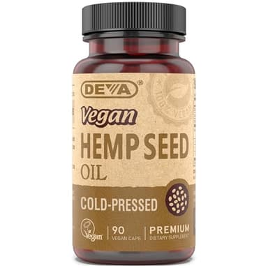 DEVA Vegan Virgin Hemp Seed Oil Capsules – Cold-Pressed, Unrefined, 90 Count