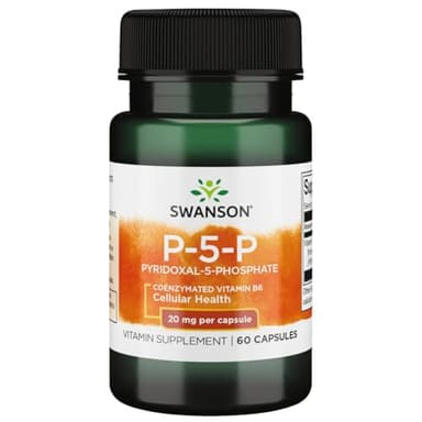 Swanson P-5-P (Pyridoxal-5-Phosphate) Coenzymated Vitaminb-6 20 Milligrams 60 Capsules (1 Pack)