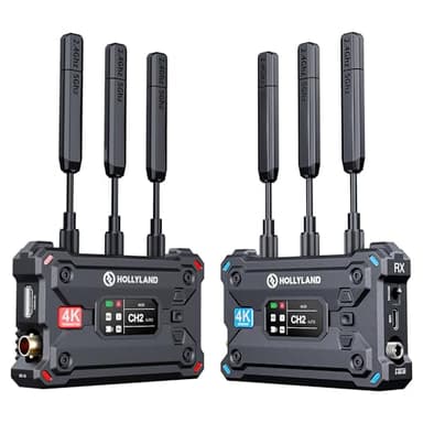 Hollyland Pyro S Wireless Video Transmitter and Receiver HDMI SDI 4K30/1080p60 1300ft Los Range 50ms Latency Up to 4 Receiver, Auto Dual-Band Hopping (ADH), Smart Channel Scan, Live Stream (1TX+1RX)
