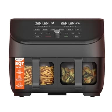 Instant Pot Vortex Plus XL 8QT ClearCook Air Fryer, Clear Windows, Custom Programming, 8-in-1 Functions that Crisps, Broils, Roasts, Dehydrates, Bakes, Reheats, from the Makers of Instant Pot, Black