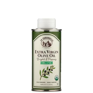 La Tourangelle, Organic Extra Virgin Olive Oil, Cold-Pressed Early Harvest EVOO from Spain, Bright & Peppery, 8.45 fl oz - Spanish with Polyphenols for Cooking, Drizzling, Marinades, and Dipping