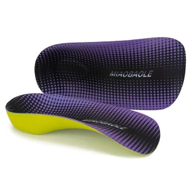 Arch Support Inserts, 3/4 Orthotics Shoe Insoles- Orthotic Insoles for Women Men, Plantar Fasciitis Relief for Heel Pain, Heel Spurs, Flat Feet, Purple (S:Men5-6/Women6-7)