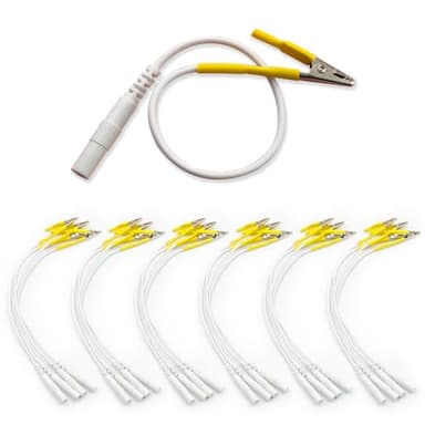 24pcs TENS Wire Cable Clip - BesCable Electrode Leader Wires with Alligator Clips for TENS Unit Physiotherapy Machine - 2.0mm Pin Female to Alligator Clip Cable Cord