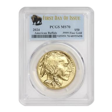 2024 1 oz American Gold Buffalo MS-70 First Day of Issue Bison Label $50 MS70 PCGS
