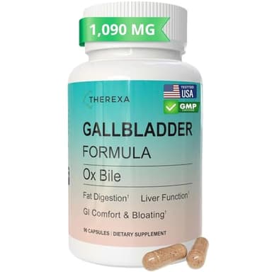 Ox Bile Supplements for No Gallbladder - Ox Bile Digestive enzymes, Purified Bile Salts, Gallbladder Supplements Complex Formula, 90 Capsules