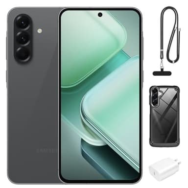 Samsung Galaxy A56 5G Unlocked Smartphone, 12GB RAM 256GB Storage, Android 15 Phone, 6.7" AMOLED, Quad Camera, 24Hr Battery, 2025 International Model, Graphite, Bundle 25W Fast Charger, Case & Lanyard