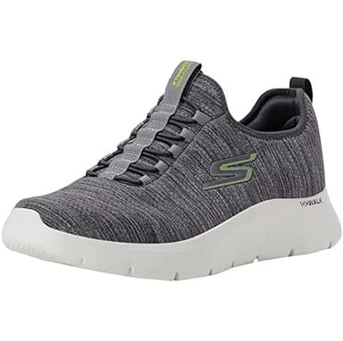 Skechers mens Gowalk Flex - Athletic Slip-on Casual Walking Shoes With Air Cooled Foam Sneaker, Grey/Lime 2, 9.5 US