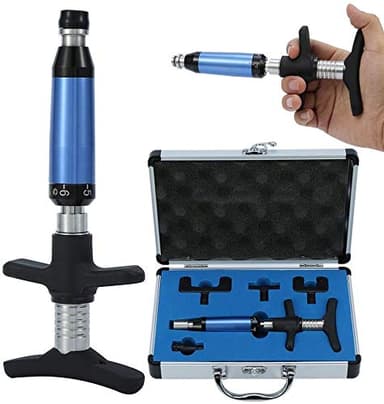 6 Levels Manual Chiropractic Spine Adjusting Corrector Tool, Manual Chiropractic Tool Spine Correction Gun, Adjust Vertebration Cervical Force Spine Massager with 4 Head, for Improve Joint Pain