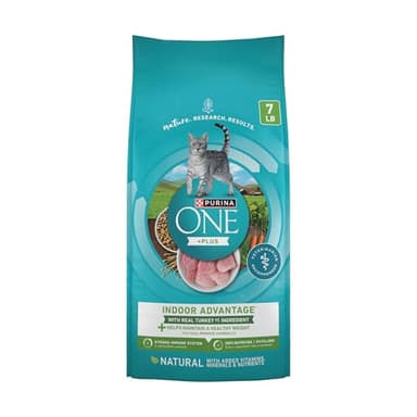 Purina ONE Natural, Low Fat, Weight Control, Indoor Dry Cat Food, +Plus Indoor Advantage - 7 lb. Bag