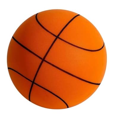 Silent Basketball Size 7 (29.5"), Grooved Airless Indoor Basketball, Highly Elastic Quiet Foam Ball,Indoor Training and Without Noise