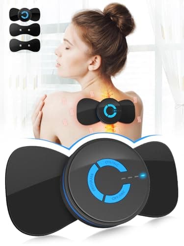 Pawfan Tens Black Unit with 2 Pads,EMS Microcurrent Mini Massager Machine,Low Frequency Multi Function Physiotherapy Instrument Muscle Stimulator,Full Body Pain Relief Therapy Device