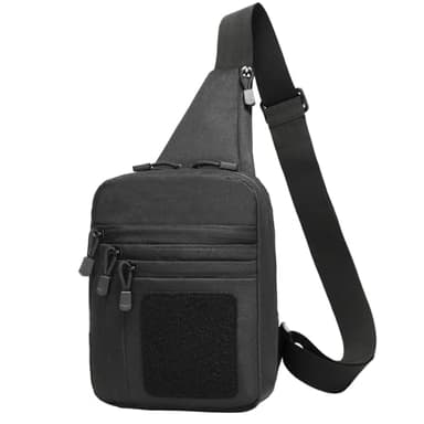 WCALULEG Concealed Carry Crossbody Gun Bag for Men, Ccw Sling Bag Tactical Shoulder Chest Pack Range Bags for Handguns (Black)