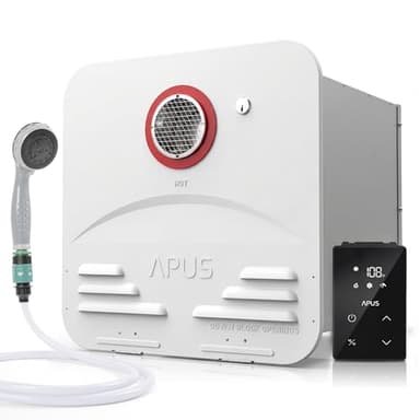 APUS RV Tankless Water Heater, 68,000 BTU Propane Gas On Demand Instant Hot Water with White Door, 12V, 3.9 GPM, High Altitude Available, Compatible with All RVs (New Upgrade)