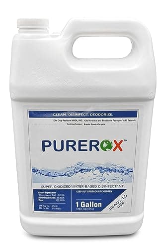PUREROX disinfectant (1 gallon) Eliminate 99.9999% viruses, Norovirus, HIV, MRSA and fungi. PUREROX Hypochlorous technology. Hospital Grade. Use Anywhere. No residue.No Rinse. Suitable All Surfaces