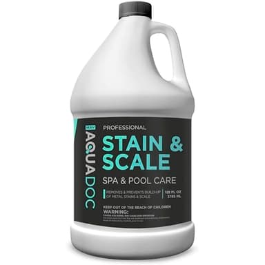 Pool & Hot Tub Stain and Scale Remover - AquaDoc 1 Gallon (128oz) Pool Stain & Scale for Calcium, Iron, Copper & Rust Buildup - Works on Vinyl, Plaster, Fiberglass, Pebble & More