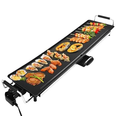 AEWHALE Electric Nonstick Extra Larger Griddle Grill-35" Teppanyaki Grill BBQ with Adjustable Temperature &Insulated Handles for Indoor/Outdoor