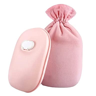 Portable Heating Pad Electric Hot Water Bag with Soft Fleece Cover, Arming Hand, Cold Feet, Relieve Menstrual Cramps or Muscle Aches, Back Pain