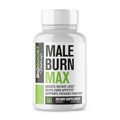 Male Burn MAX - Fat Burner FOR MEN - Weight Loss Pills, GLP-1 Support, Appetite Suppressant - 5 Powerful Ingredients to Help Burn Fat While Sustaining Muscle - 3rd Party Tested - 60 Capsules