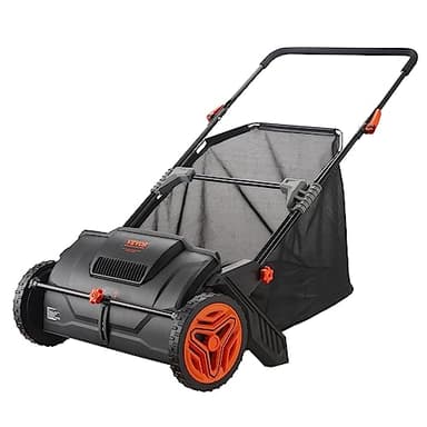 VEVOR Push Lawn Sweeper, 21inch Leaf & Grass Collector, Heavy Duty Thickened Steel Durable to Use with Large Capacity 3.5 cu. ft. Mesh Collection Hopper Bag, 2 Spinning Brushes