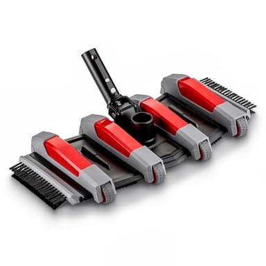 Pool Vacuum Head for Inground & Above Ground Pools // Manual Swimming Pool Vacuum Cleaner Attachment Head with Wheels // Flexible, Weighted Direction-Control Handle & Side Brushes - Vinyl Liner Safe