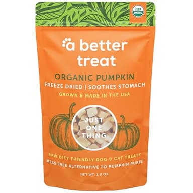 A Better Treat – Freeze Dried Organic Pumpkin Dog and Cat Treats, Organic, Single Ingredient | Natural, Healthy, Diabetic Friendly | Made in The USA