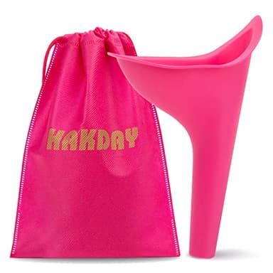 HAKDAY Female Urinal for Women, 4PCS Portable Urination Device Pee Funnel for Travel Camping Hiking and Outdoor Activities, Pink